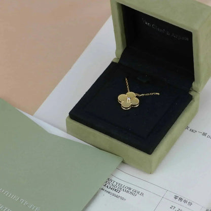[Marins]CLOVER 15MM DIAMOND GOLD MOTHER OF PEARL NECKLACE