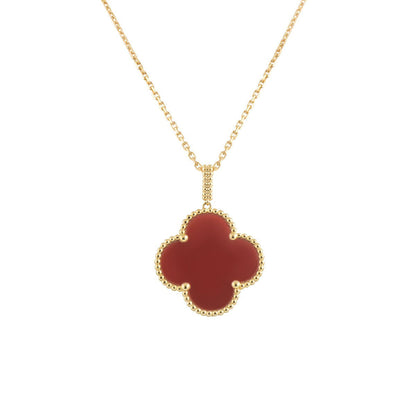 [Marins]CLOVER 25MM NECKLACE GOLD CARNELIAN