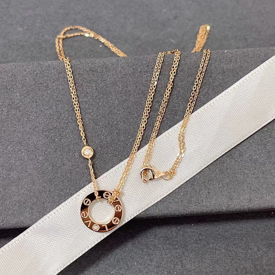 [Marins]LOVE NECKLACE 16MM 2 DIAMONDS