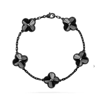 [Marins]CLOVER 5 MOTIF BLACK BRACELET