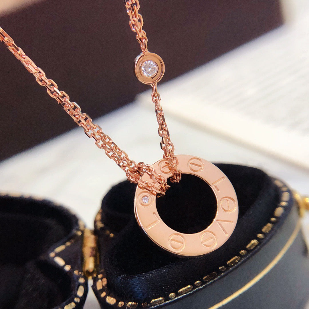 [Marins]LOVE NECKLACE 16MM 2 DIAMONDS