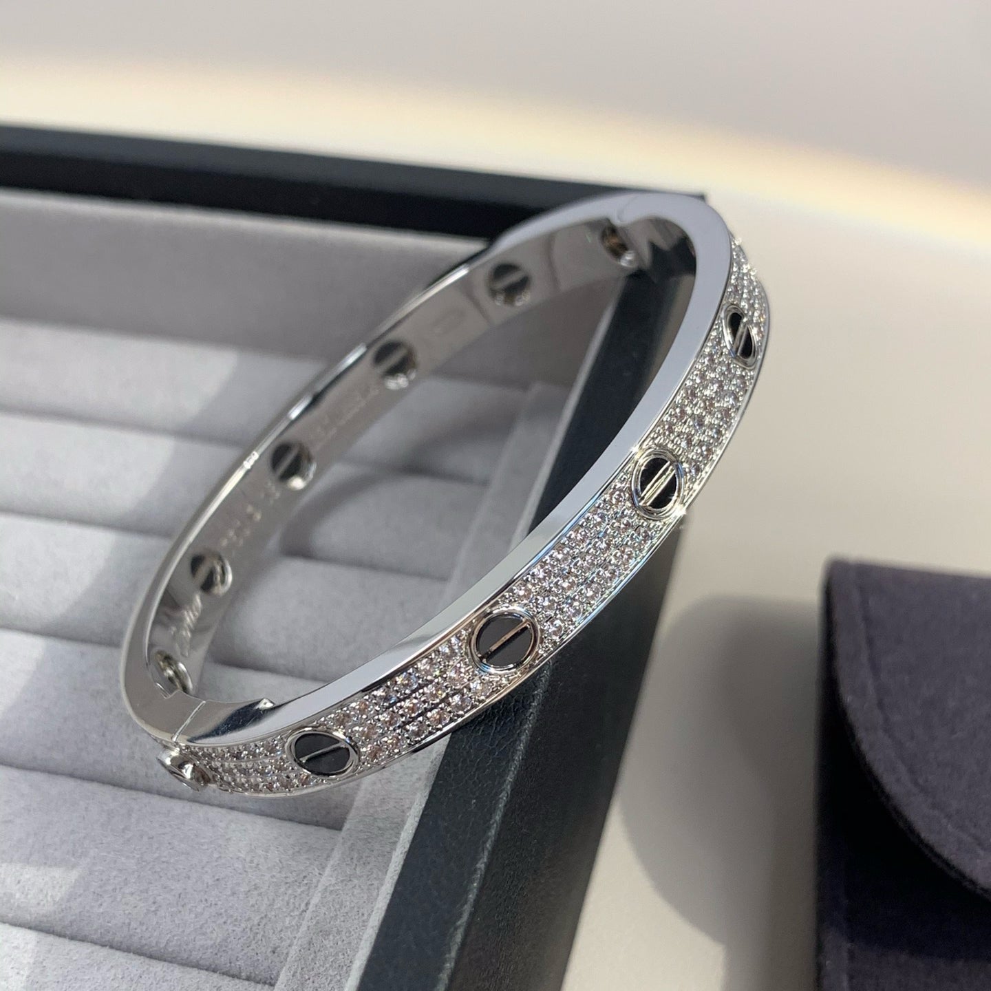 [Marins]LOVE BRACELET 6.1MM DIAMOND-PAVED CERAMIC