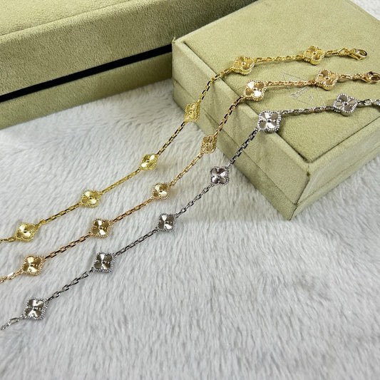 [Marins]クローバー6モチーフダイヤブレスレット