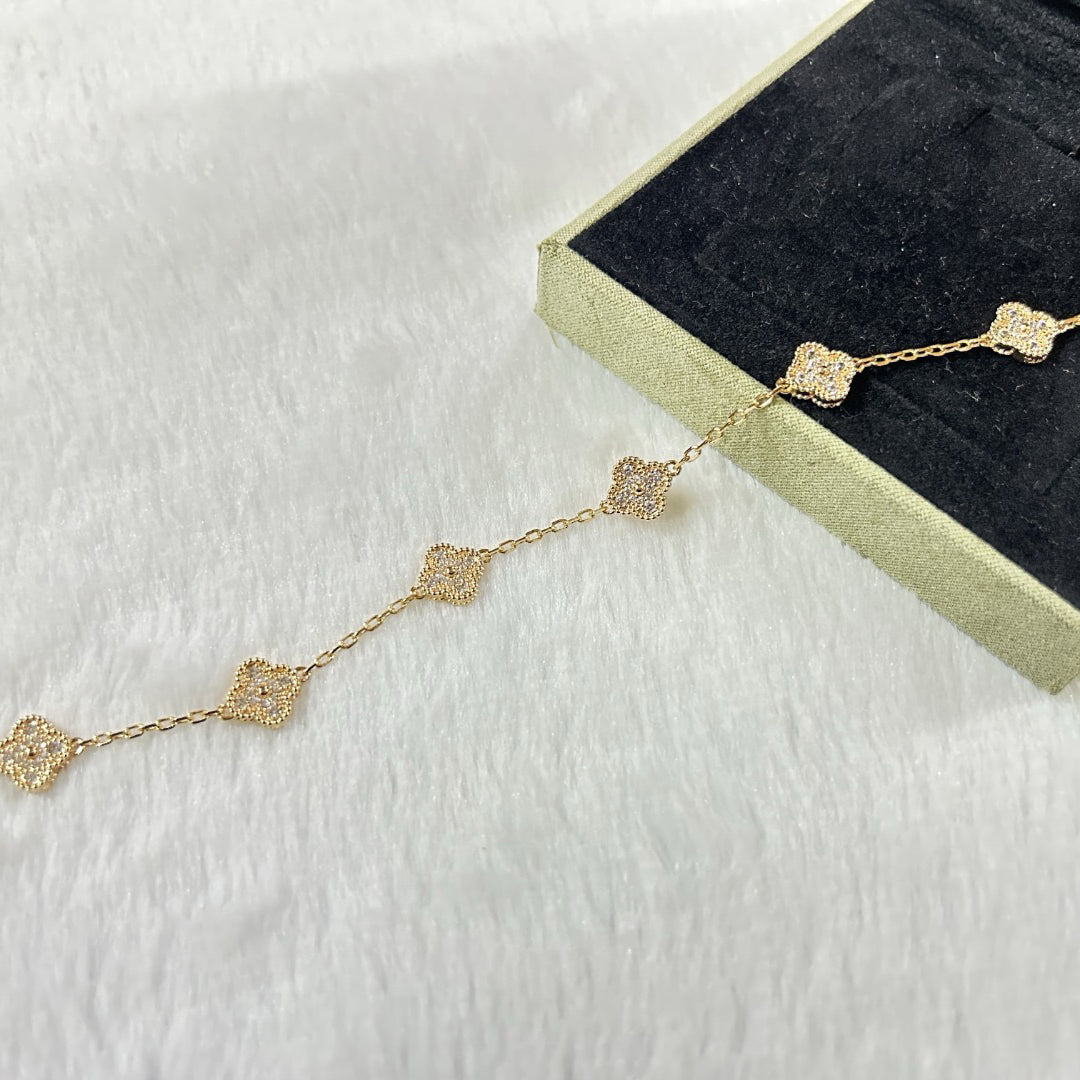 [Marins]CLOVER 6 MOTIF DIAMOND BRACELET