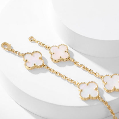 [Marins]CLOVER 10 MOTIFS WHITE MOTHER OF PEARL NECKLACE
