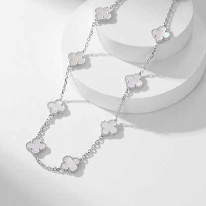 [Marins]CLOVER 10 MOTIFS WHITE MOTHER OF PEARL NECKLACE