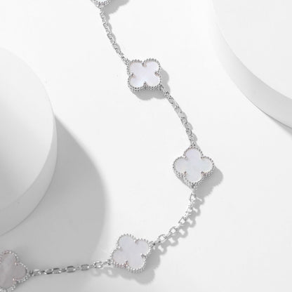 [Marins]CLOVER 10 MOTIFS WHITE MOTHER OF PEARL NECKLACE