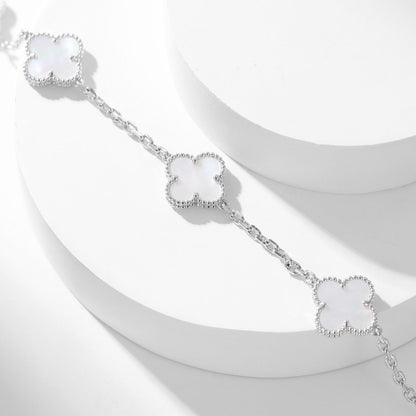 [Marins]CLOVER 10 MOTIFS WHITE MOTHER OF PEARL NECKLACE