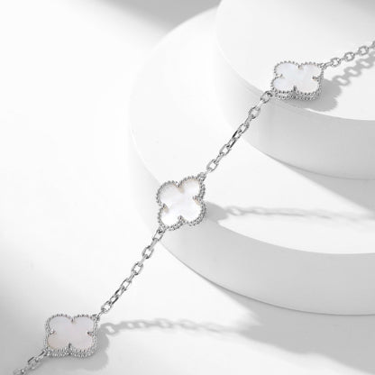 [Marins]CLOVER 10 MOTIFS WHITE MOTHER OF PEARL NECKLACE