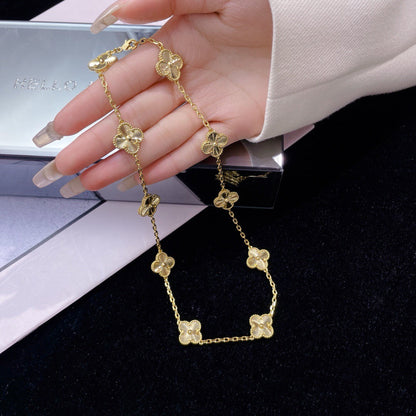 [Marins]CLOVER 10 MOTIFS LASER NECKLACE