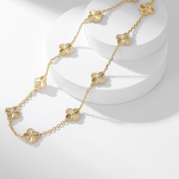 [Marins]CLOVER 10 MOTIFS LASER NECKLACE