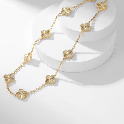 [Marins]CLOVER 10 MOTIFS LASER NECKLACE
