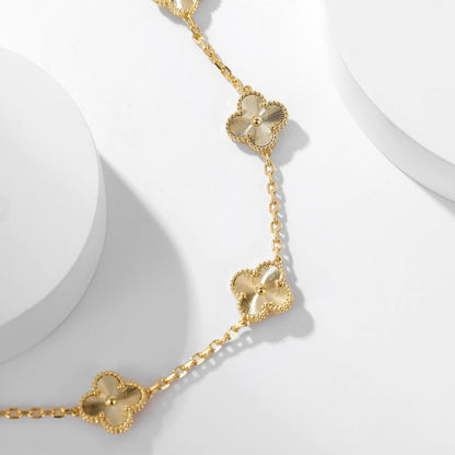 [Marins]CLOVER 10 MOTIFS LASER NECKLACE