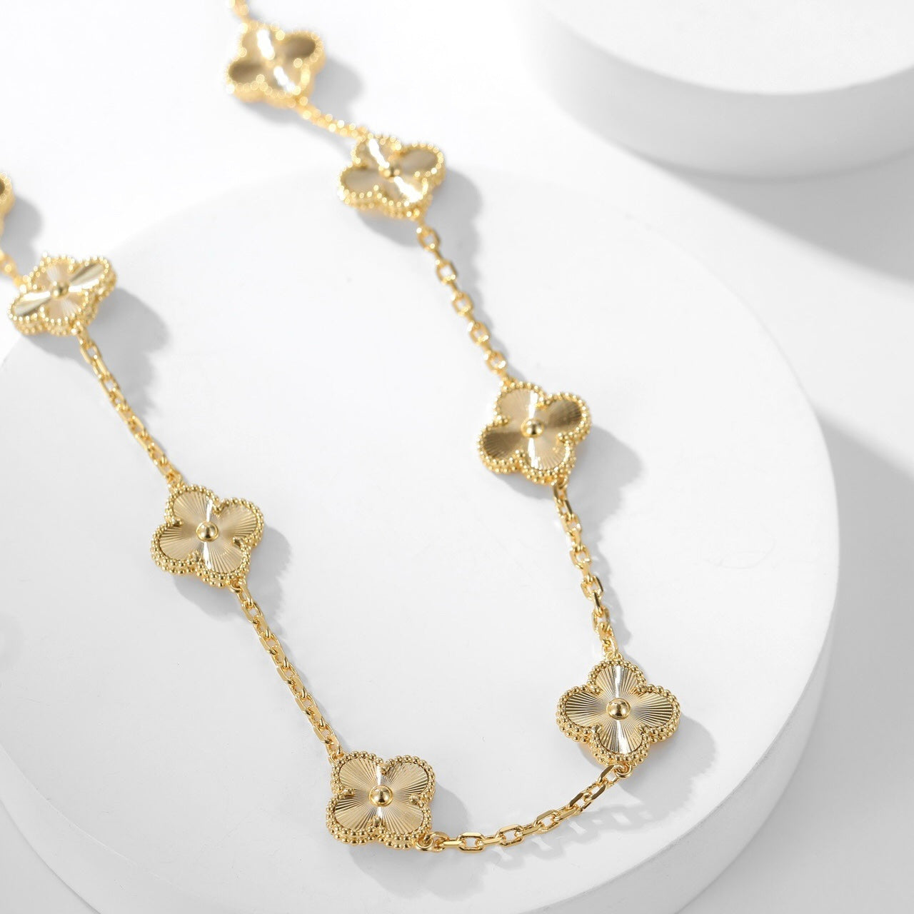 [Marins]CLOVER 10 MOTIFS LASER NECKLACE
