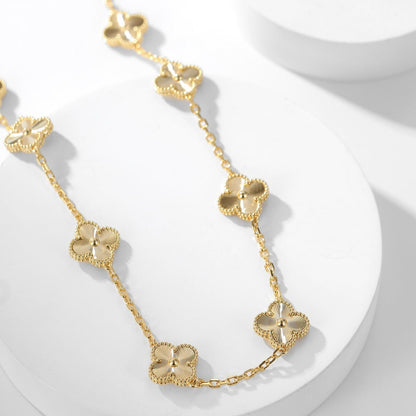 [Marins]CLOVER 10 MOTIFS LASER NECKLACE