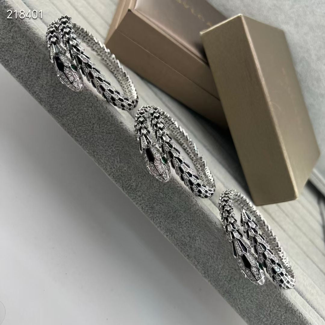 [Marins]NEW OBSIDIAN & DIAMOND SERPENT BRACELET