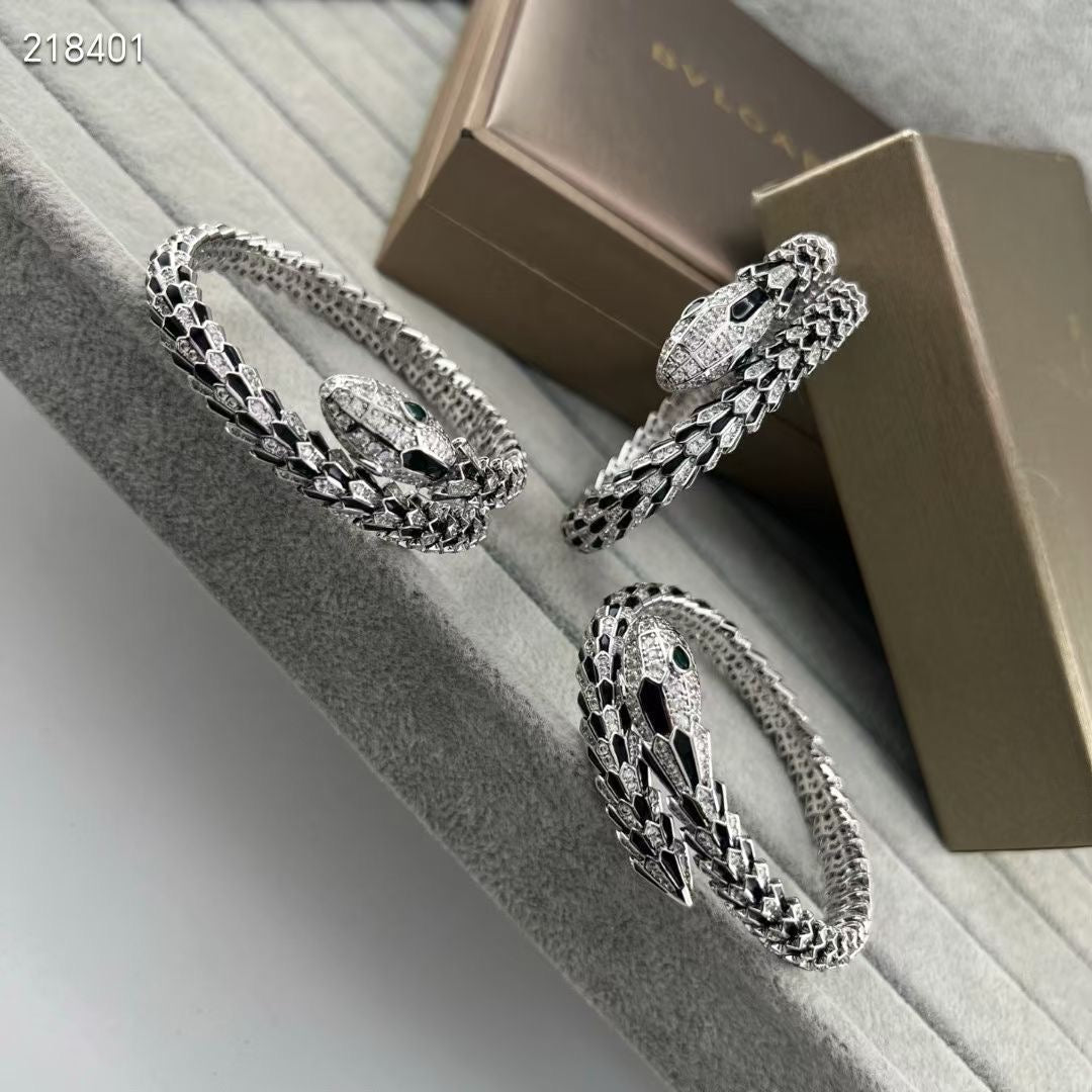 [Marins]NEW OBSIDIAN & DIAMOND SERPENT BRACELET