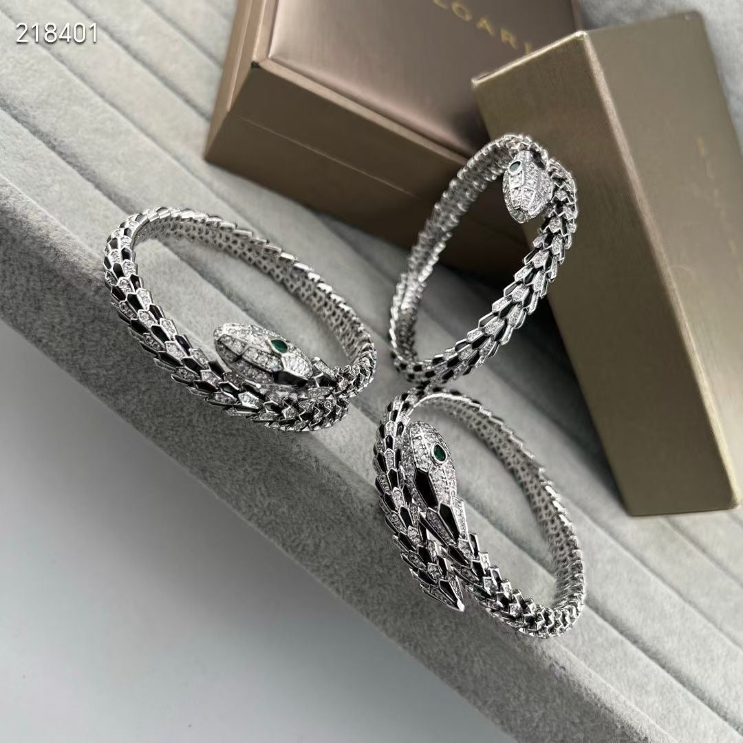 [Marins]NEW OBSIDIAN & DIAMOND SERPENT BRACELET