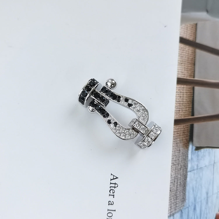 [Marins]FORCE LARGE HORSESHOE BLACK WHITE DIAMOND BRACELET Marins GOLD