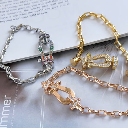 [Marins]FORCE LARGE HORSESHOE CLASP  METAL BRACELET