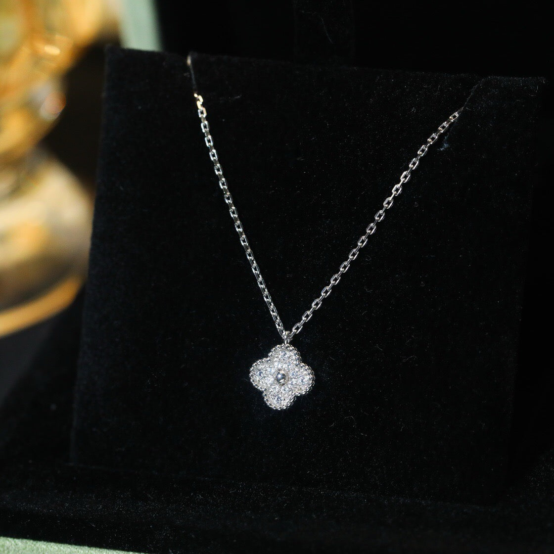 [Marins]CLOVER MINI 9.5MM PENDANT DIAMOND NECKLACE