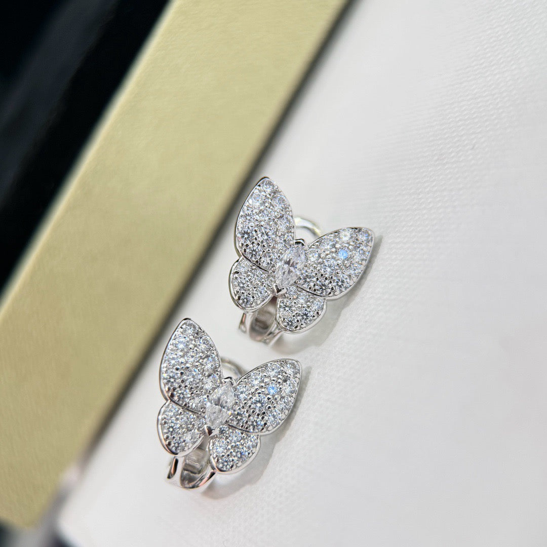 [Marins]BUTTERFLY ALL DIAMOND EARRINGS