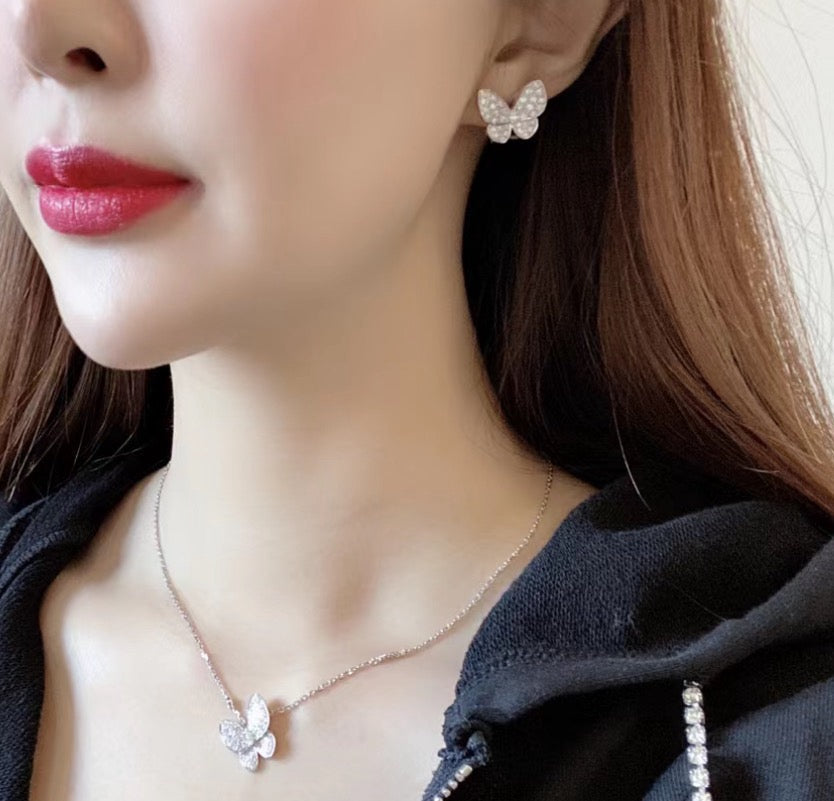 [Marins]BUTTERFLY ALL DIAMOND EARRINGS
