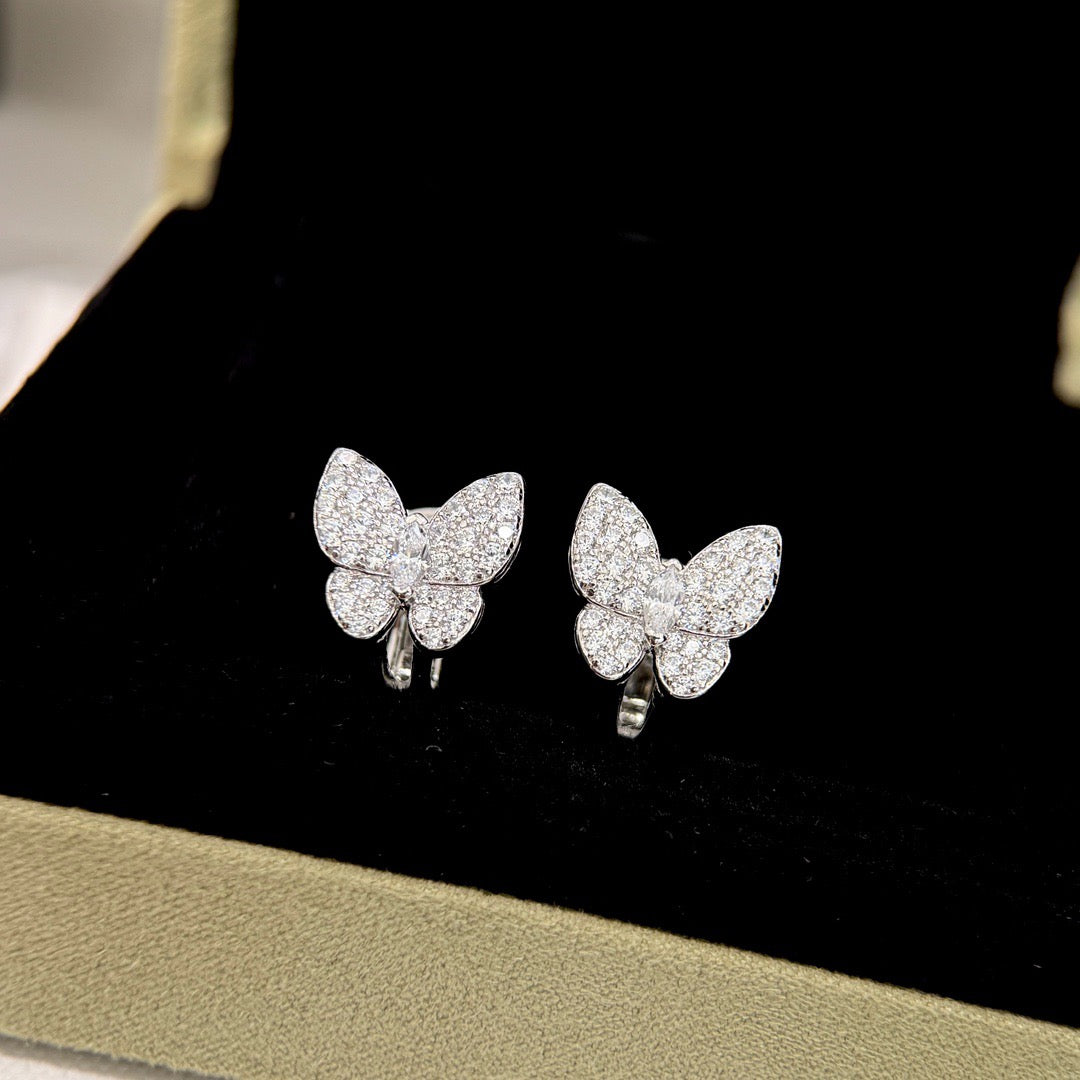 [Marins]BUTTERFLY ALL DIAMOND EARRINGS
