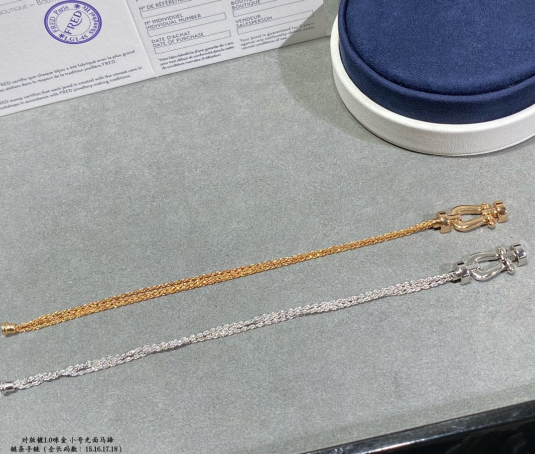 [Marins]FORCE SMALL HORSESHOE  DIAMOND CHAIN ROPE BRACELET