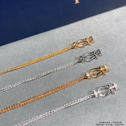 [Marins]FORCE SMALL HORSESHOE  DIAMOND CHAIN ROPE BRACELET