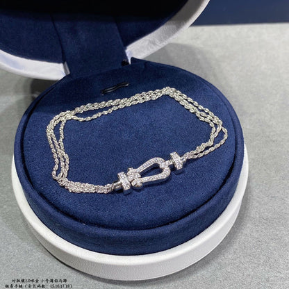 [Marins]FORCE SMALL HORSESHOE  DIAMOND CHAIN ROPE BRACELET
