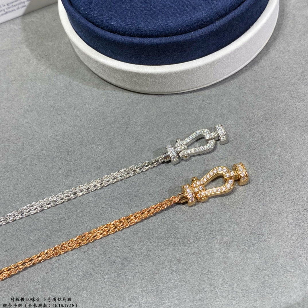 [Marins]FORCE SMALL HORSESHOE  DIAMOND CHAIN ROPE BRACELET
