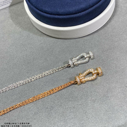 [Marins]FORCE SMALL HORSESHOE  DIAMOND CHAIN ROPE BRACELET
