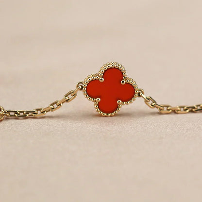 [Marins] CLOVER 5 MOTIF RED CORNELIAN BRACELET COLLECTION