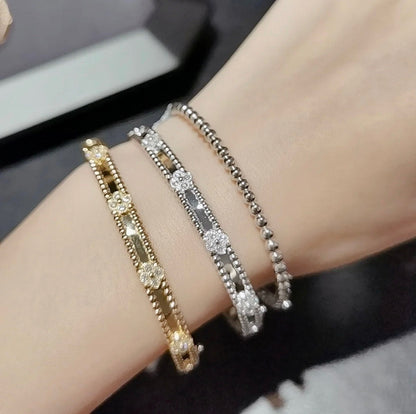[Marins]CLOVER BRACELET 4MM DIAMONDS