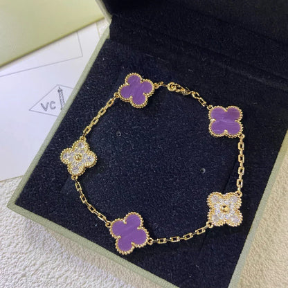 [Marins] CLOVER 5 MOTIF VIOLET BRACELET COLLECTION