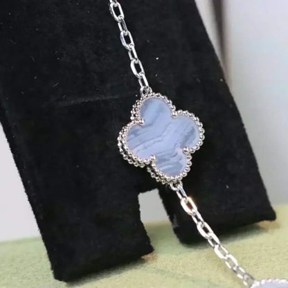 [Marins] CLOVER 5 MOTIF PURPLE CHALCEDONY BRACELET COLLECTION