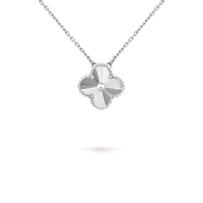 [Marins]CLOVER 15MM LASER NECKLACE SILVER