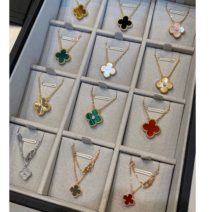 [Marin-Jewelry]CLOVER 15MM LASER NECKLACE SILVER