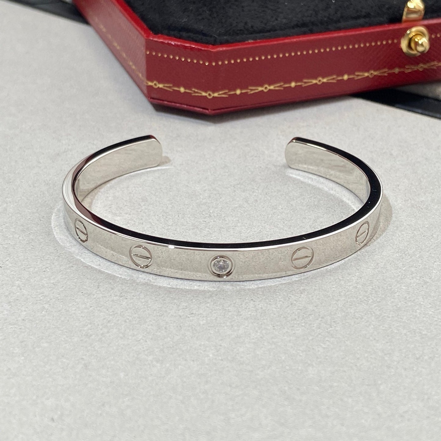 [Marins]LOVE BRACELET 6.1MM 1 DIAMOND OPEN CUFF