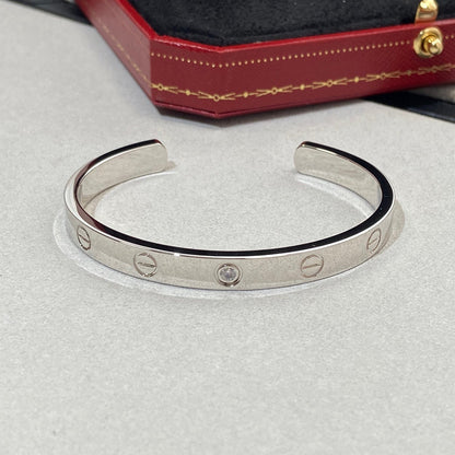 [Marins]LOVE BRACELET 6.1MM 1 DIAMOND OPEN CUFF