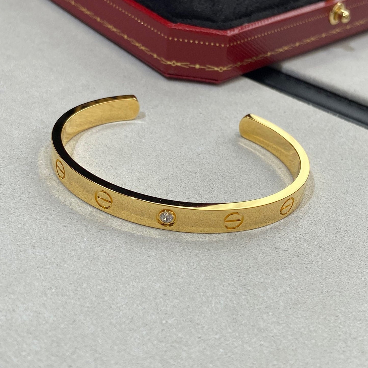 [Marins]LOVE BRACELET 6.1MM 1 DIAMOND OPEN CUFF