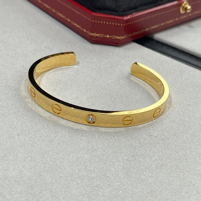 [Marins]LOVE BRACELET 6.1MM 1 DIAMOND OPEN CUFF