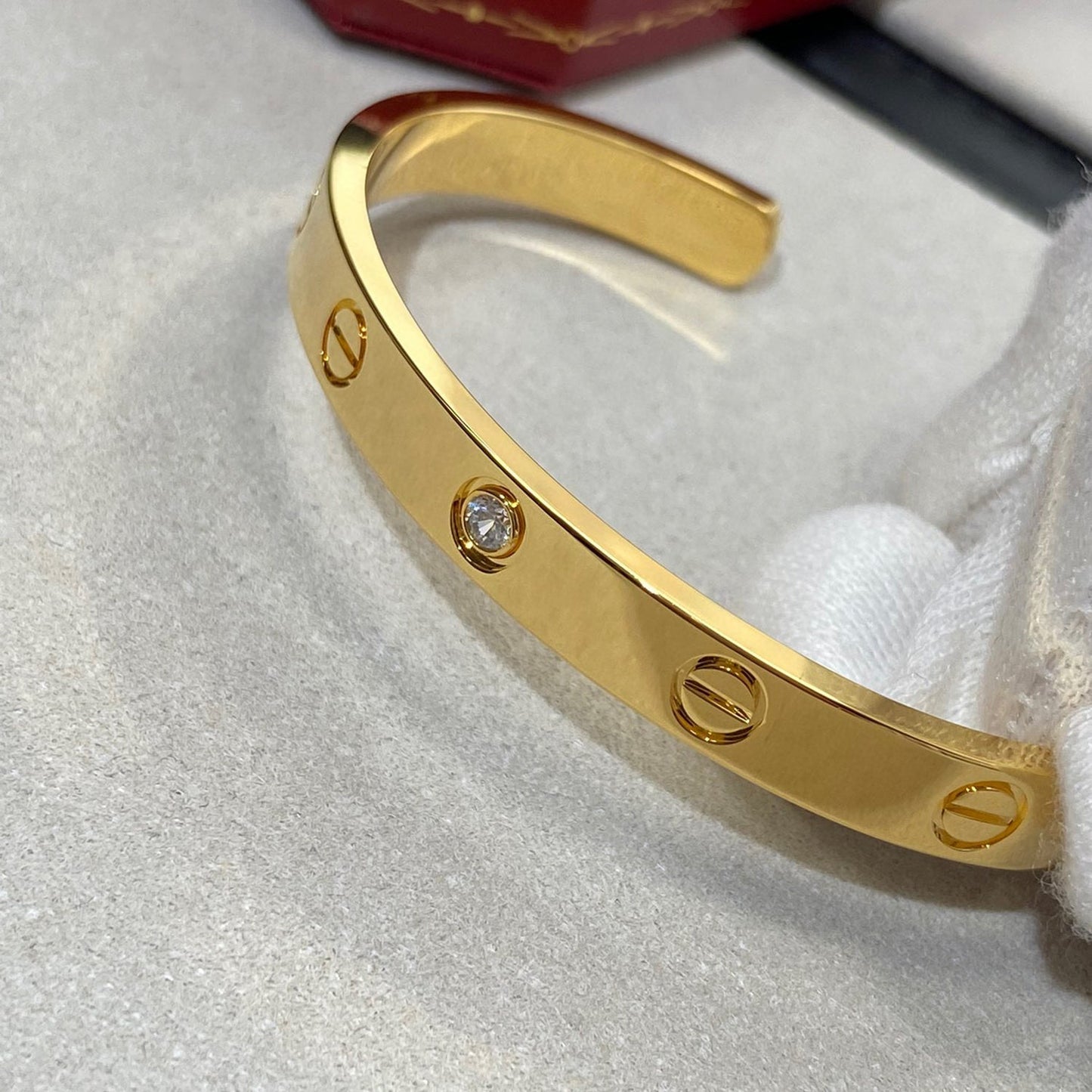 [Marins]LOVE BRACELET 6.1MM 1 DIAMOND OPEN CUFF