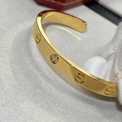 [Marins]LOVE BRACELET 6.1MM 1 DIAMOND OPEN CUFF