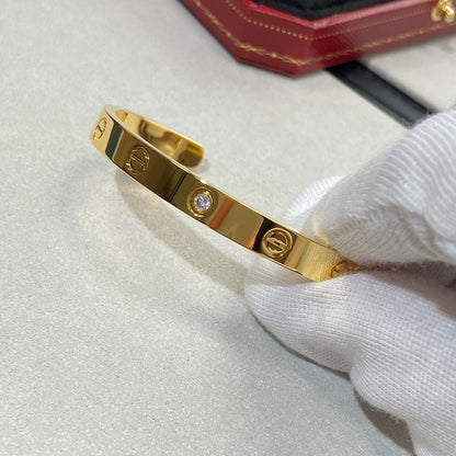 [Marins]LOVE BRACELET 6.1MM 1 DIAMOND OPEN CUFF