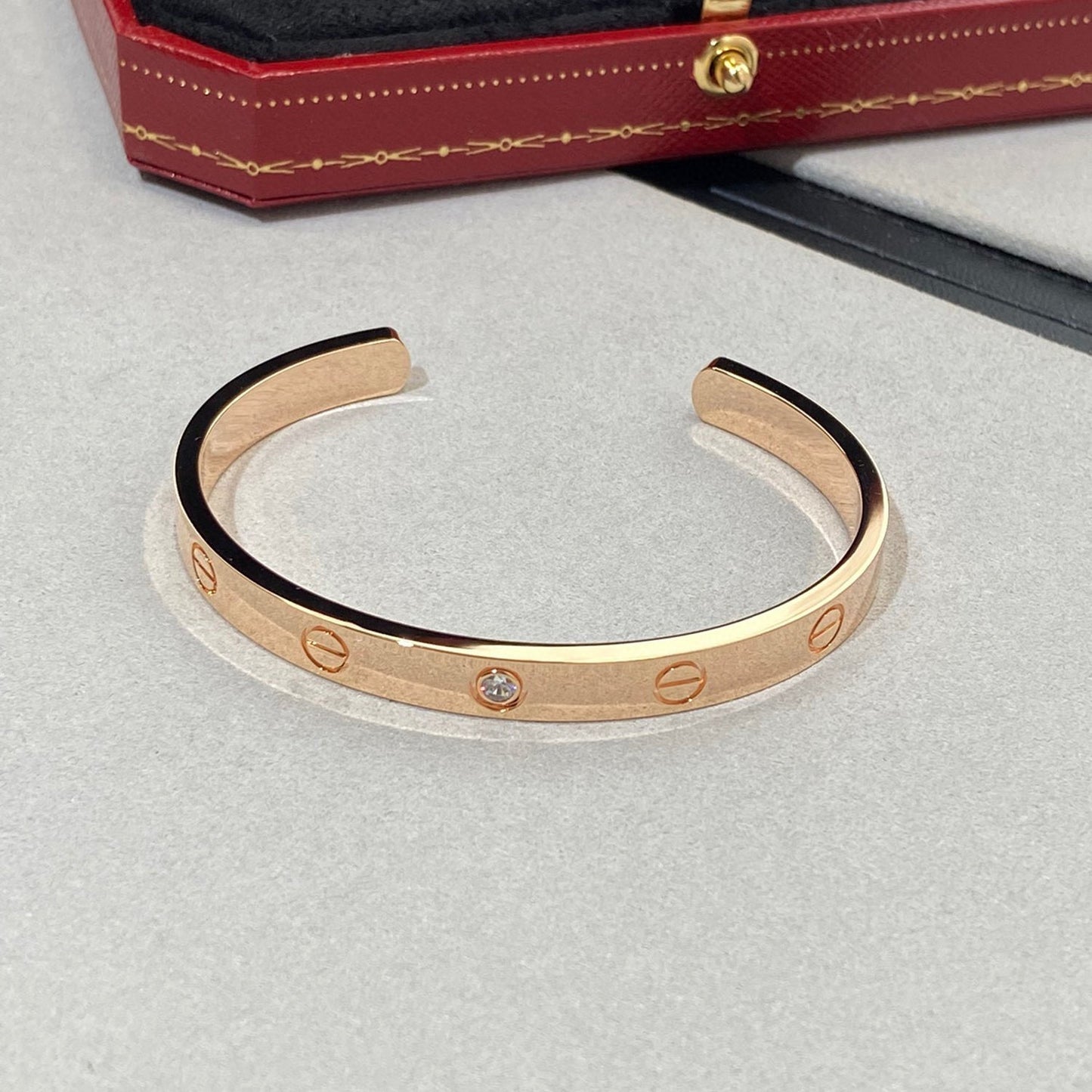 [Marins]LOVE BRACELET 6.1MM 1 DIAMOND OPEN CUFF