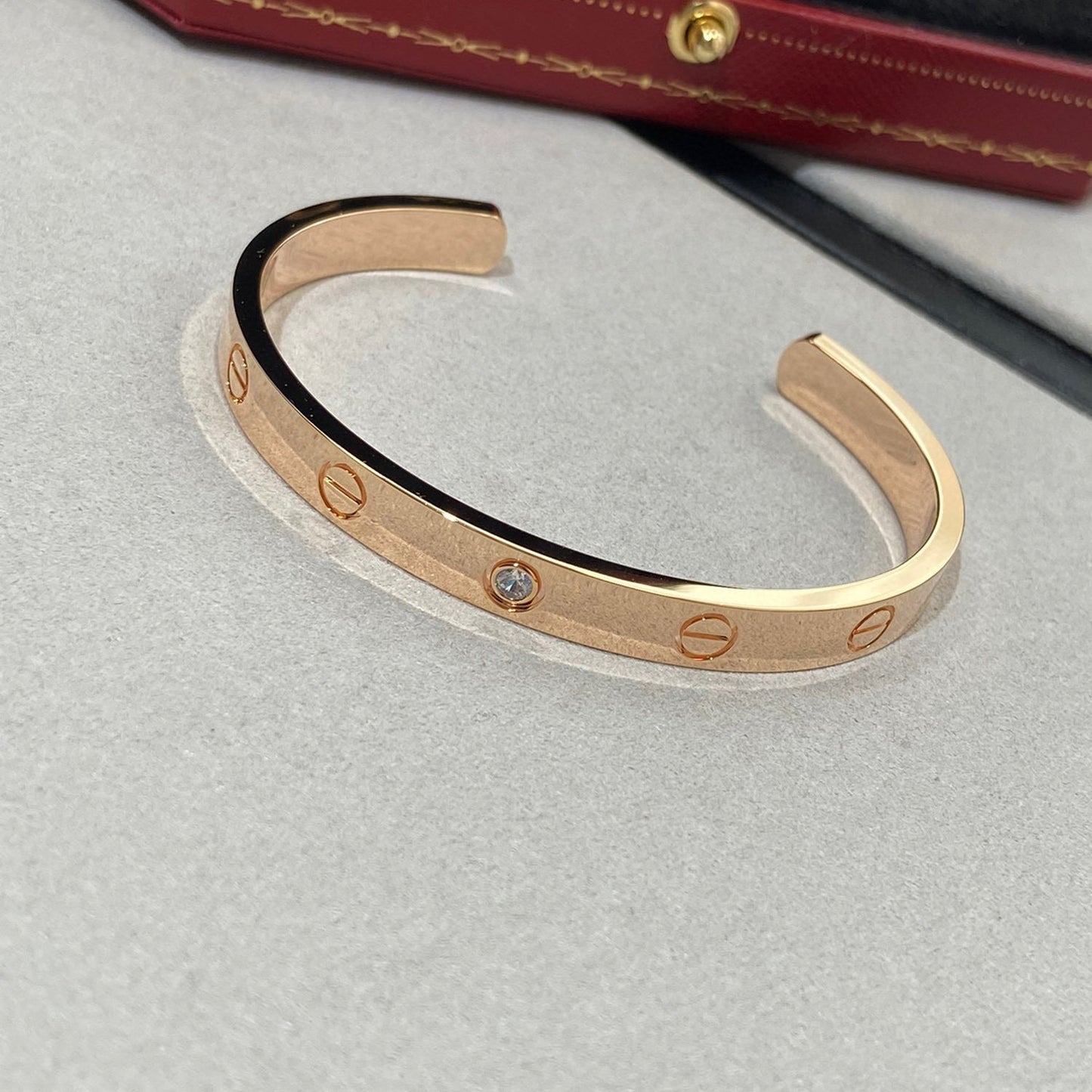 [Marins]LOVE BRACELET 6.1MM 1 DIAMOND OPEN CUFF