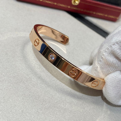[Marins]LOVE BRACELET 6.1MM 1 DIAMOND OPEN CUFF