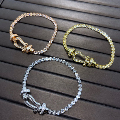 [Marins]FORCE  LARGE HORSESHOE FULL DIAMOND TENNIS BRACELET